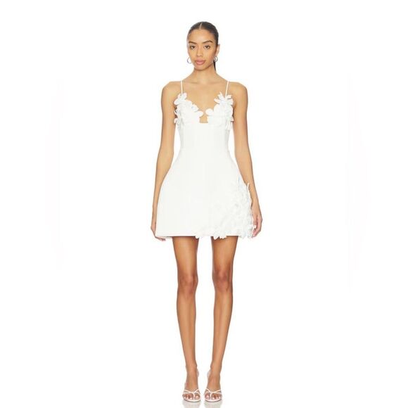 Bronx and Banco Dresses & Skirts - New BRONX BANCO Emma White Floral Appliqué Strap Mini Wedding Dress